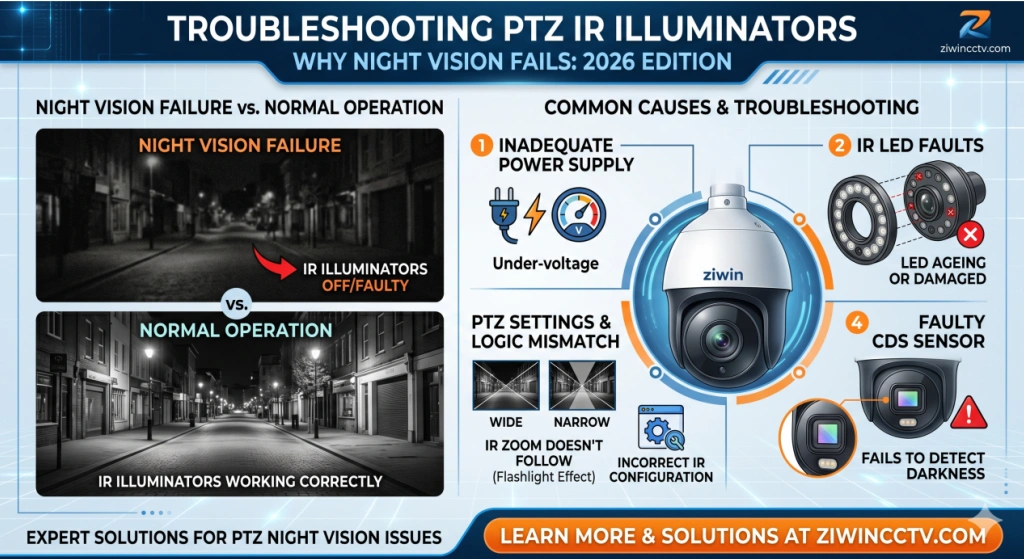Troubleshooting PTZ IR Illuminators: Why Night Vision Fails [2026]