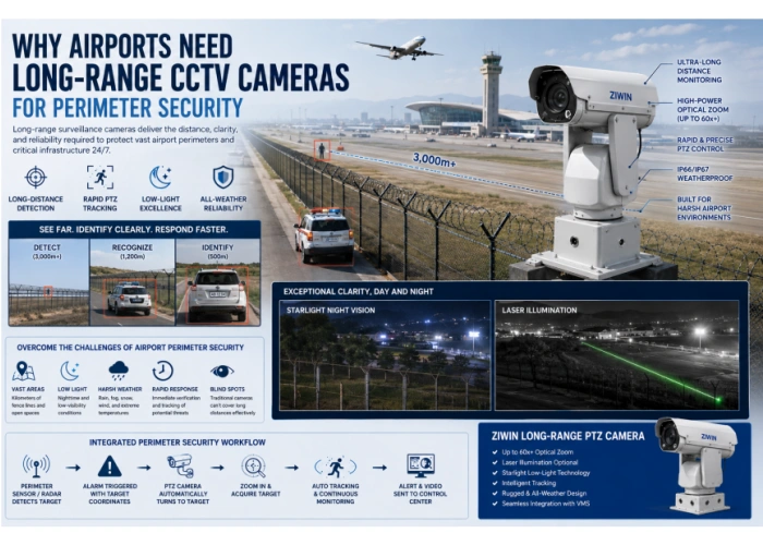 Why Airports Need Long-Range CCTV Cameras for Perimeter Security